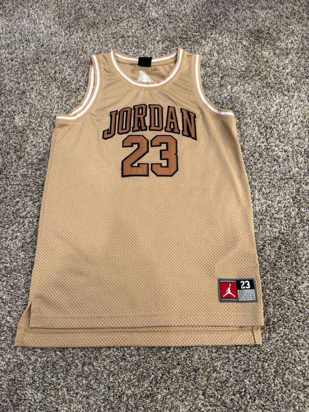 Jordan Kids Tan 23 Basketball Jersey